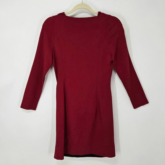Roland Mouret Red Sheath Dress Cocktail Ruched Side Holiday Classic Women's Sz 6 - Picture 6 of 9